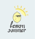 Cool lemon with sunglasses