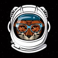 Cool leopard on astronaut helmet print for t shirt