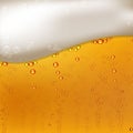 Cool liquid drink.Vector illustration of realistic light or dark beer Royalty Free Stock Photo