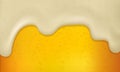 Cool liquid drink.Vector illustration of realistic light or dark beer Royalty Free Stock Photo