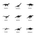 Cool lizard icons set, simple style