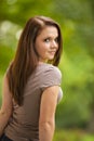 Cool looking beautiful brunette woman Royalty Free Stock Photo