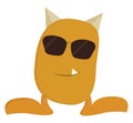 A cool-looking yellow monster with sunglasses, vector or color illustration