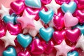 Cool love romantic heart and star shaped balloons