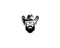 Cool Man With Beard Mustache and Sunglasses Logo Design Royalty Free Stock Photo