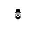 Cool Man With Beard Mustache and Sunglasses Logo Design Royalty Free Stock Photo
