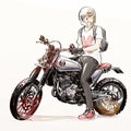 Cool man riding motorcycle