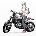 Cool man riding motorcycle