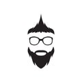 Cool man with spiky hair and beard logo design vector graphic symbol icon illustration creative idea