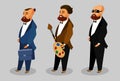 Cool Men Cartoon Vector Characters Collection Royalty Free Stock Photo