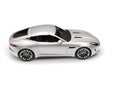 Cool metallic silver luxury car - top down side view Royalty Free Stock Photo