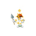 Cool Miner christmas star cartoon mascot design style