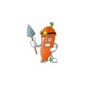 Cool Miner orange chili cartoon character design style