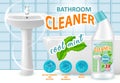 Cool mint bathroom cleaner ad vector illustration