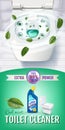 Cool mint fragrance toilet cleaner gel ads.