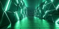 Cool mint green background with a high-tech triangular block structure. The wall is textured with 3D Ai ganerated