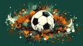 a cool modern design artwork of soccer, ai generated image