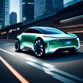 Cool futuristic electric concept car - ai generated image