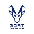Cool modern futuristic goat head logo design