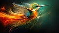 cool modern gaming inspired kingfisher artwork, wallpaper design Royalty Free Stock Photo