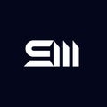 Cool and modern logo initials SM Royalty Free Stock Photo