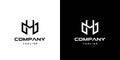 Cool and modern MH logo design Royalty Free Stock Photo