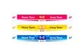 Cool modern sports bottom banner template for game broadcast in different colors Royalty Free Stock Photo