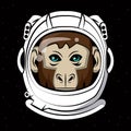 Cool monkey on astronaut helmet print for t shirt