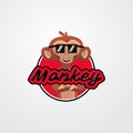 Cool monkey logo design template illustration Royalty Free Stock Photo