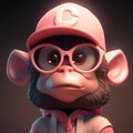 COOL MONKEY MASCOT. Portrait of Monkey with sunglasses Royalty Free Stock Photo