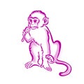 Cool monkey T-shirt graphics, chimpanzee watercolor illustration
