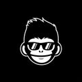 Cool monkey wearing glasses logo vector design illustration. monkey head/face icon. ape face icon. monkey emblem vector Royalty Free Stock Photo