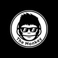 Cool monkey wearing glasses logo vector design illustration. monkey head/face icon. ape face icon. monkey emblem vector Royalty Free Stock Photo