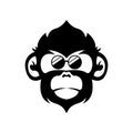 Swag monkey face wearing cool glasses illustration design