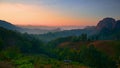 The cool morning air with a sea of mist in front of Mae Hong Son Baan Jabo Thailand