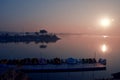 Cool morning Sunrise at Sukhna Lake chandigarh Royalty Free Stock Photo
