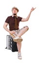 Cool musician with concertina Royalty Free Stock Photo