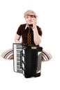 Cool musician with concertina Royalty Free Stock Photo