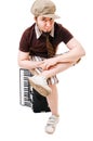 Cool musician with concertina Royalty Free Stock Photo