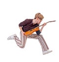 Cool musician on white Royalty Free Stock Photo