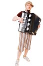 Cool musician on white Royalty Free Stock Photo