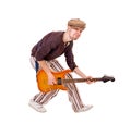 Cool musician on white Royalty Free Stock Photo