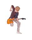 Cool musician on white Royalty Free Stock Photo