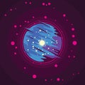 Cool neon galaxy vector illustration