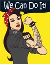 Cool nice drawn vector subculture punk gothic woman with signature we can do it. In layers, eps 10