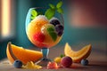 Cool Off with a Tangy Sorbet and Fresh Fruit Food Photography