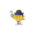 Cool one hand Pirate gold chinese folding fan cartoon character wearing hat