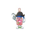 Cool one hand Pirate pink bottle wine cartoon character wearing hat