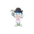 Cool one hand Pirate pink glass of wine cartoon character wearing hat