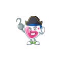 Cool one hand Pirate pink potion cartoon character wearing hat